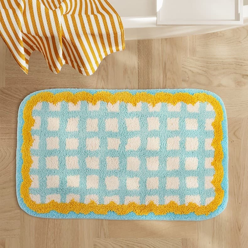 Jelly Bean Polka Dot Engrossado Reunindo Tapete Macio Absorvente Antiderrapante Tapete de Banheiro Doméstico Sala de Est