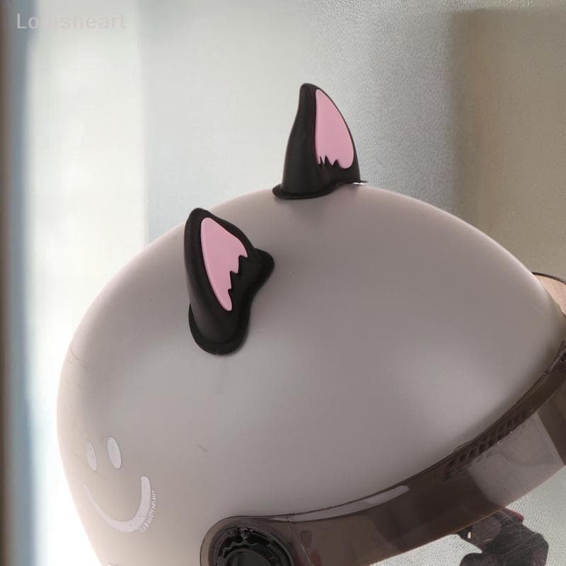 < Louish > Capacete Da Motocicleta Decorações De Orelha De Gato Acessório Para Scooter Bicicleta Adesivo Moto Skate Cicl