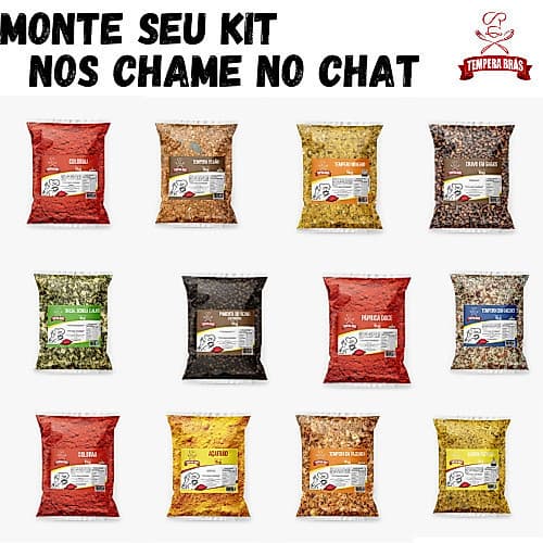 KIT ( 10 )  -- 10 TEMPEROS 50G CADA TOTALIAZAMDO 500G CONDIMENTOS TEMPERA BRÁS  LINHA PREMIUM FABRICAÇÃO PROPRIA