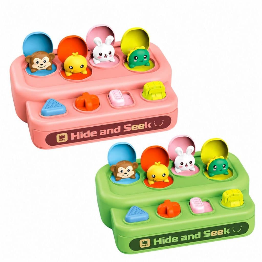 Brinquedo Interativo Pop Up Animais Esconde Esconde Montessori Educativo Sensorial Coordenação Motora Infantil
