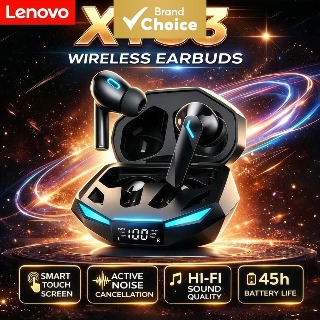 Fones de ouvido Lenovo XT53 sem fio esportivos, fones Bluetooth 5.4 para jogos e música, fones Dolby Spatial Audio,