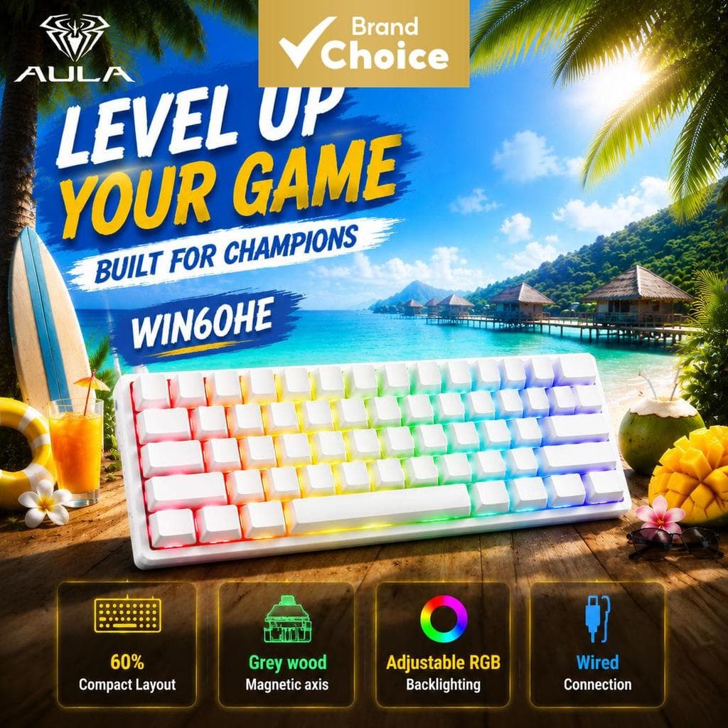Teclado mecânico para jogos Aula WIN60HE, teclado com interruptor magnético Hall Effect, Rapid Trigger, layout de 60