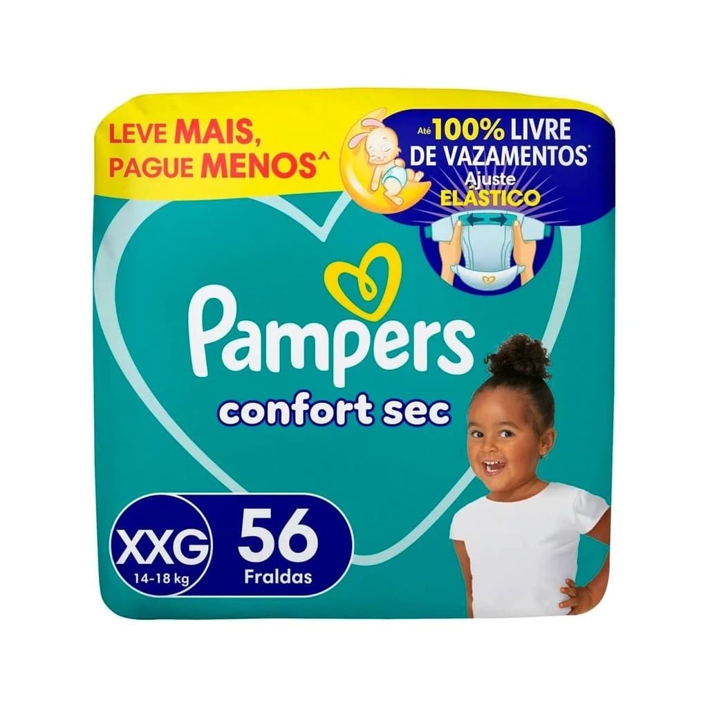 Fralda Pampers Confort Sec XXG 56 unidades - Pampers