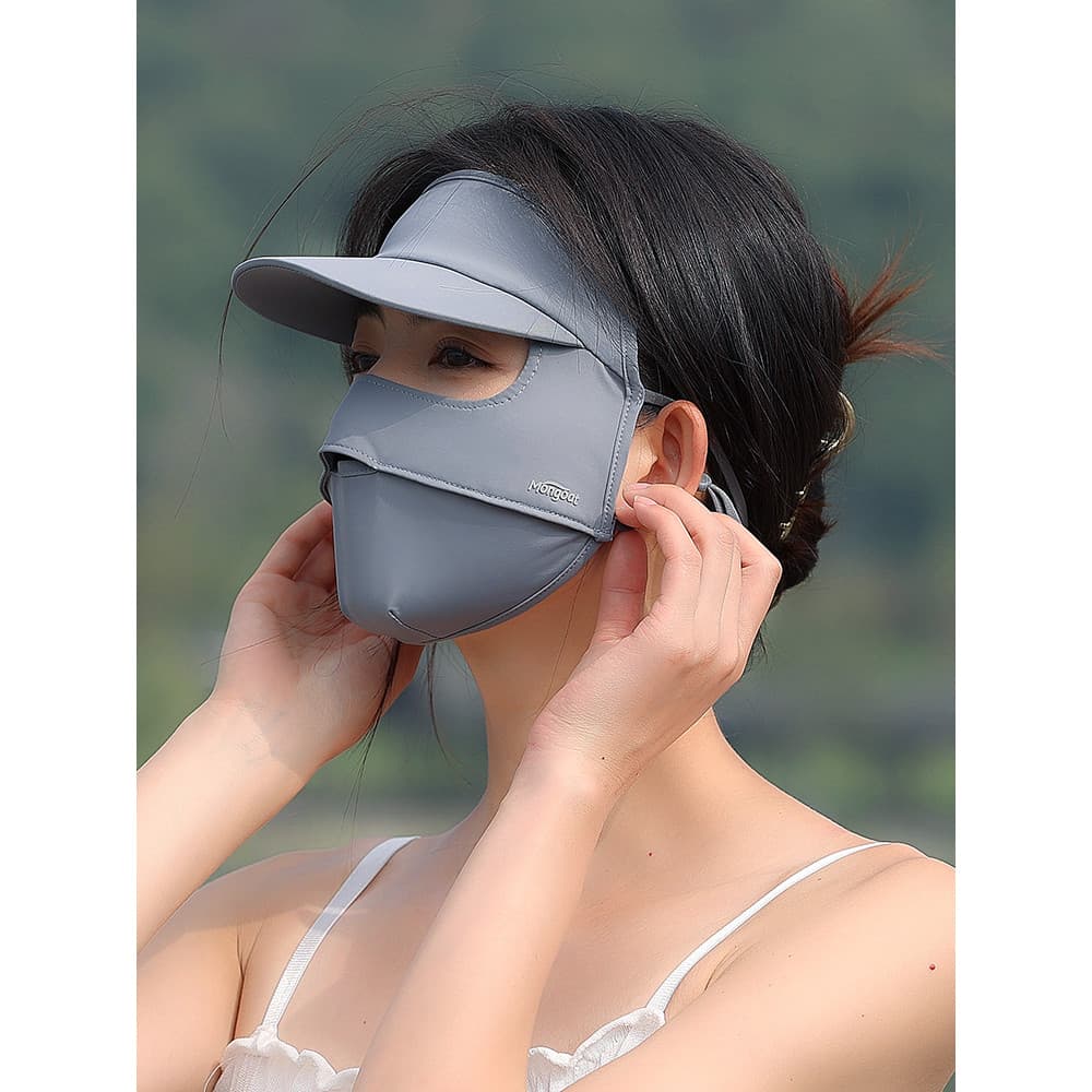 Capa rosto cheio protetor solar máscara feminina Anti-ultravioleta máscara facial verão protetor solar chapéu integrado 