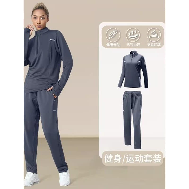 Terno esportivo feminino primavera novo estilo correndo roupas de secagem rápida roupas de Yoga de Fitness tamanho grand