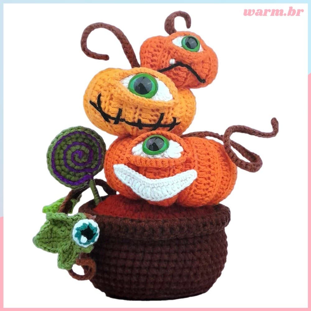 Kit Inicial De Crochê Halloween DIY Abóbora Amigurumi Decoração De Mau Olhado Para Casa [waroom.br]