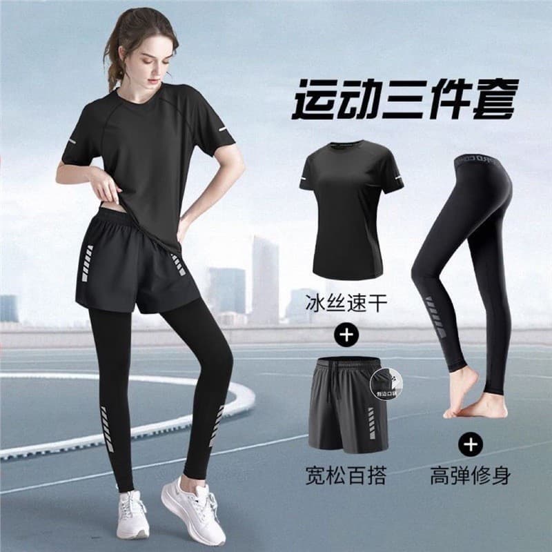 Correndo terno esportivo feminino Yoga roupas de Fitness verão roupas de secagem rápida ciclismo manhã correndo roupas P