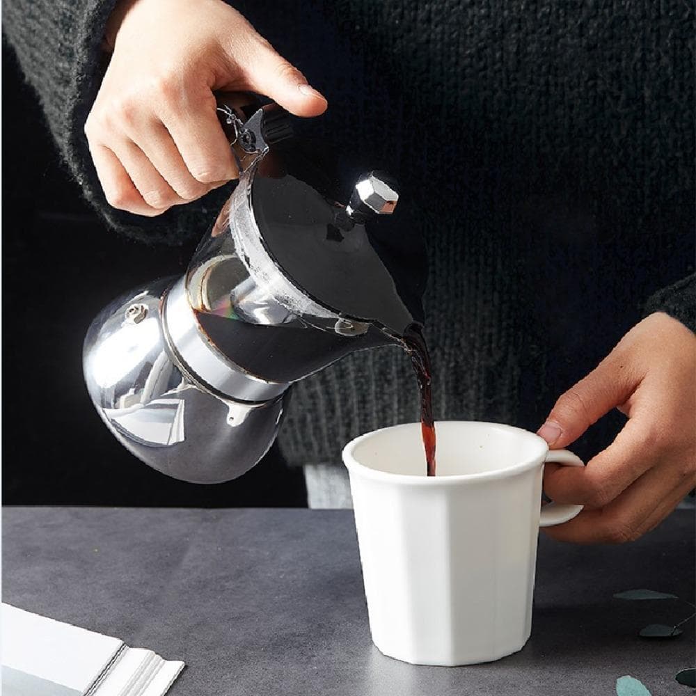 Pote Moka Visível , Cafeteira Universal De 4/6 Xícaras , Café Italiano Expresso De Aço Inoxidável