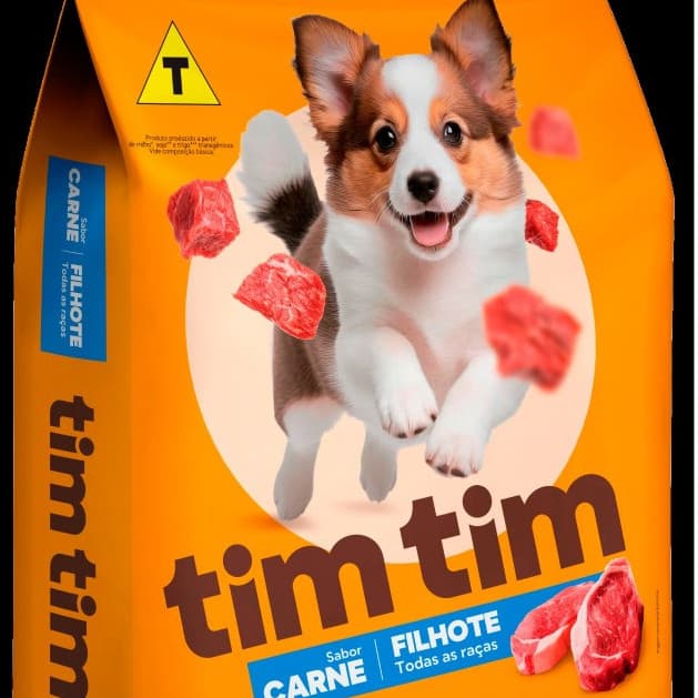 Ração para Cachorro Filhote Tim Tim 25kg Carne Todas as Raças