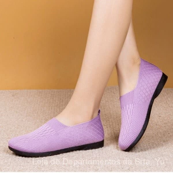 Sapatos Confortáveis para Mulheres Sapatos Casuais Confortáveis para Mulheres Sola Macia Sapatos Antiderrapantes 8KCR