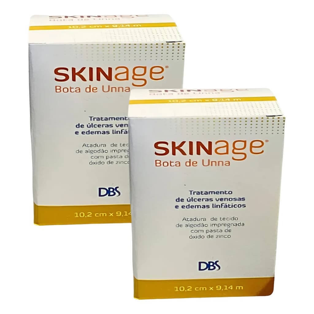 Kit 2x Atadura Bota De Unna Skinage C/ Óxido De Zinco Dbs
