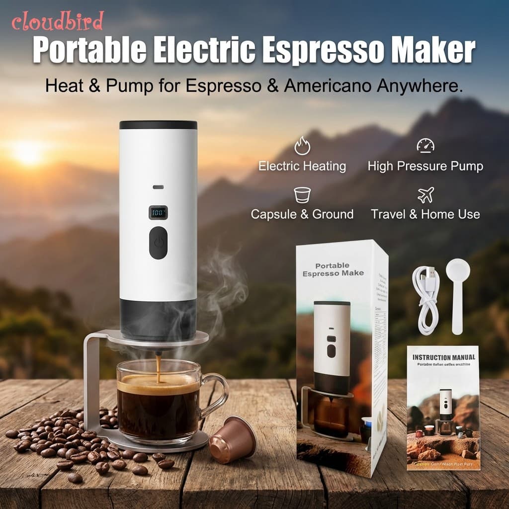 Máquina Elétrica Portátil De Café Expresso-Cafeteira Cápsula Para Home Office