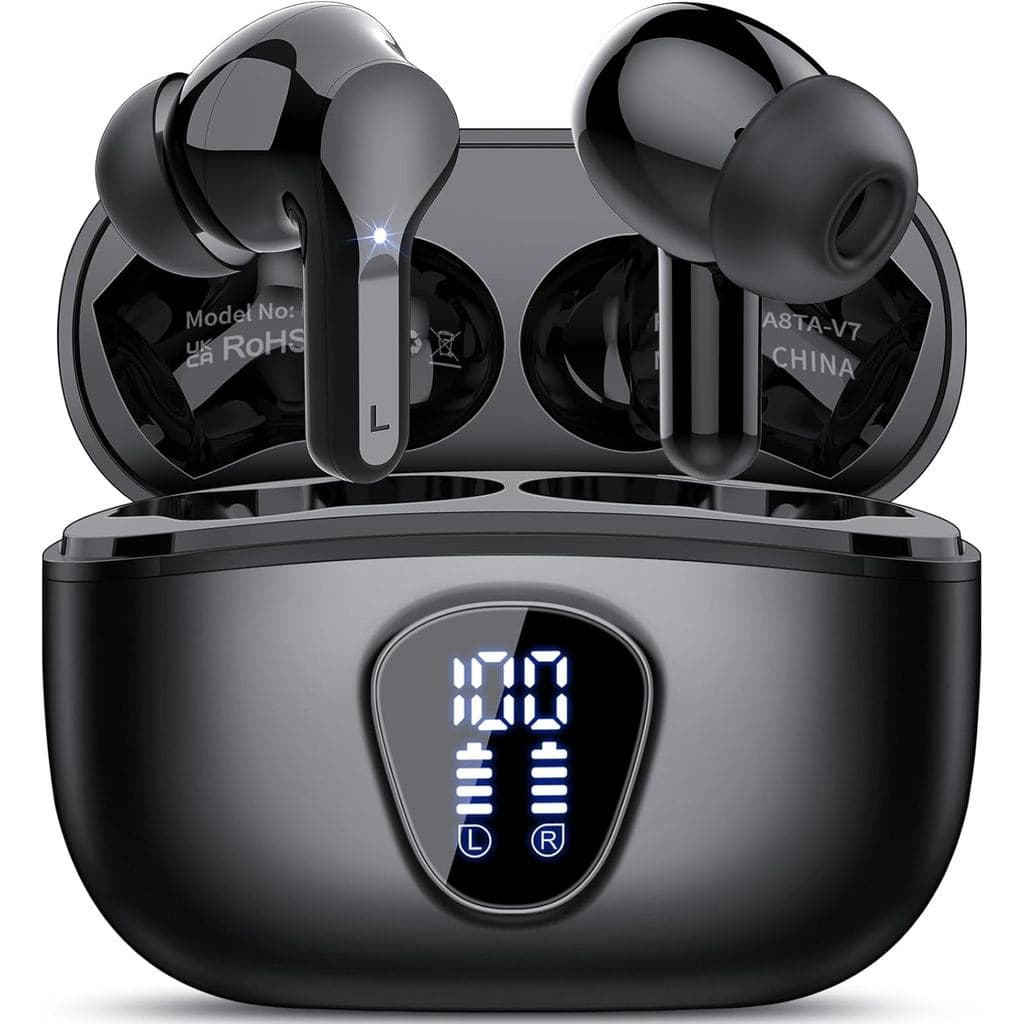 Fones de ouvido sem fio, fones de ouvido Bluetooth 5.4, som estéreo HiFi, fones de ouvido Bluetooth com microfone de red