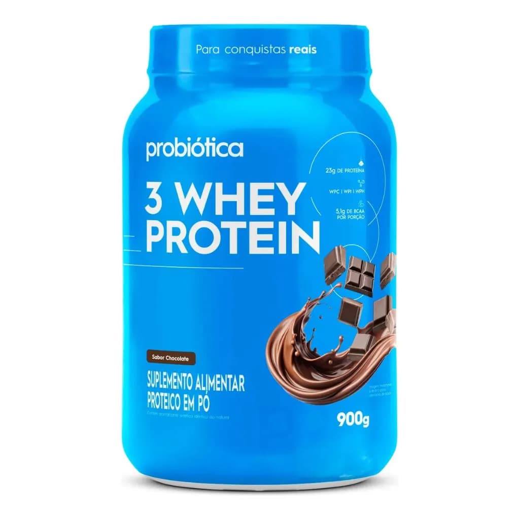 Whey Protein 3w Pote 900g Chocolate Probiótica