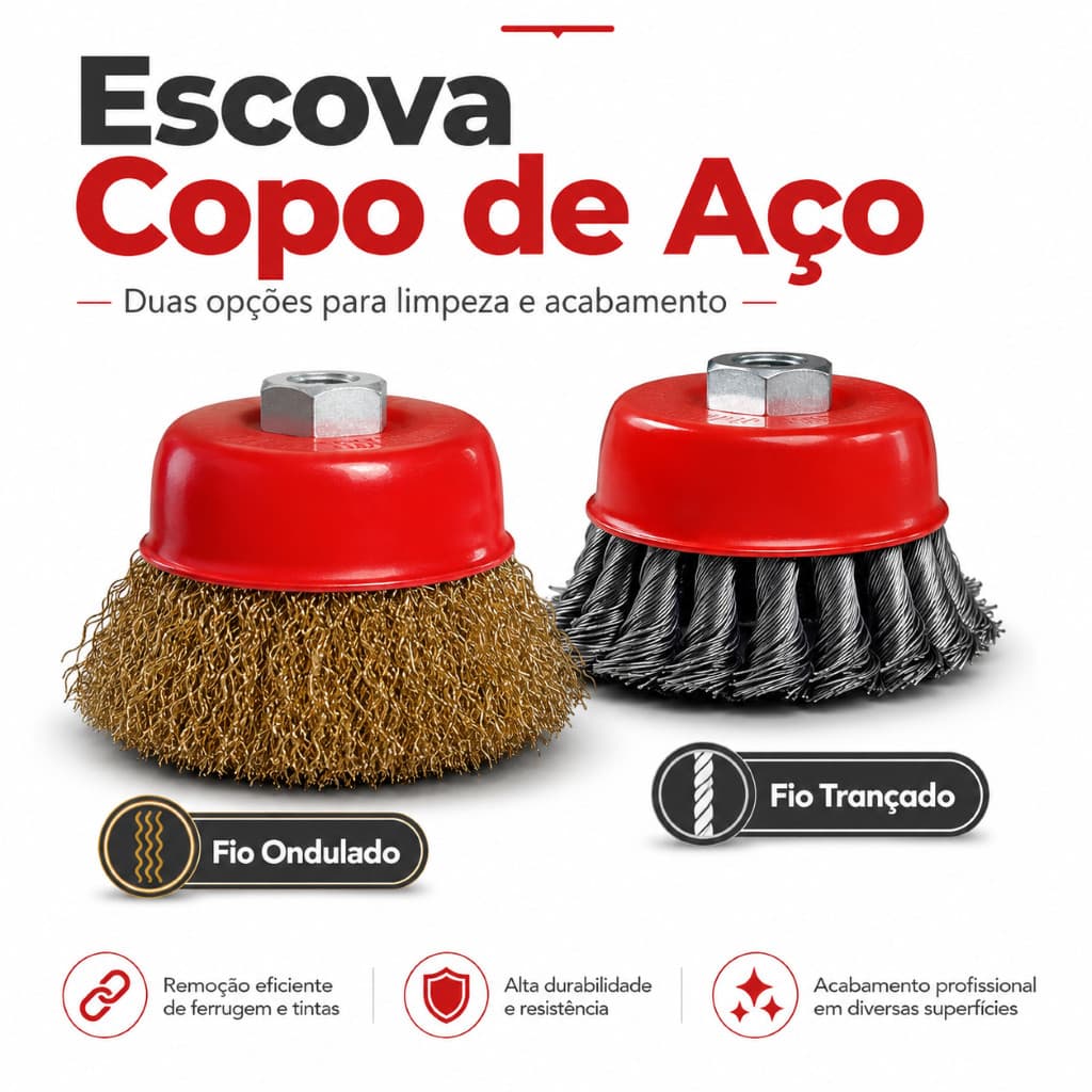 Escova Copo P/ Lixadeira esmerilhadeira 75 mm M14 granfei