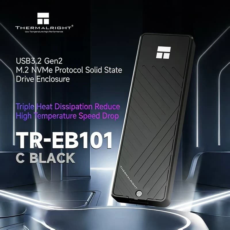 FZ Thermalright M . 2 NVMe SATA SSD Gabinete Tipo-C 3.2 10Gbps Protocolo Duplo Disco Rígido Externo Caso Alumínio Comple