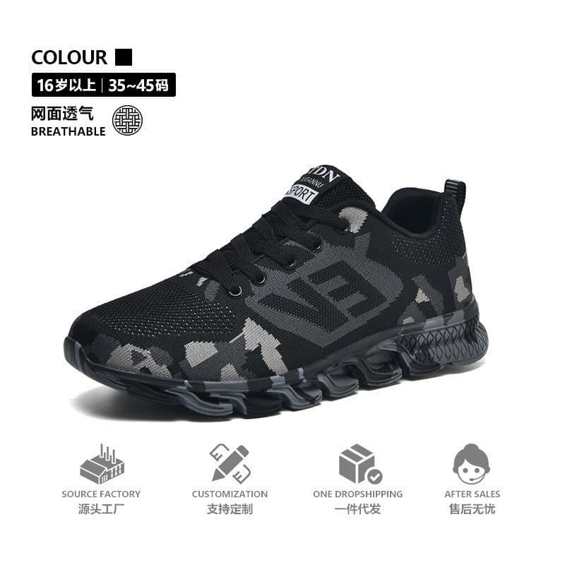 Tênis Esportivos, Tênis de Treinamento Militar, Tênis de Trabalho, Tênis Casuais, Cabedal em Flyknit, Leves, Respiráveis