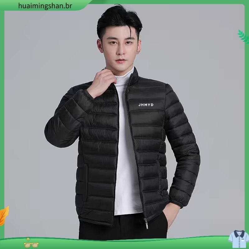 Jaqueta acolchoada masculina jaqueta acolchoada jaqueta acolchoada gola alta jaqueta de inverno com capuz Plus Size jove