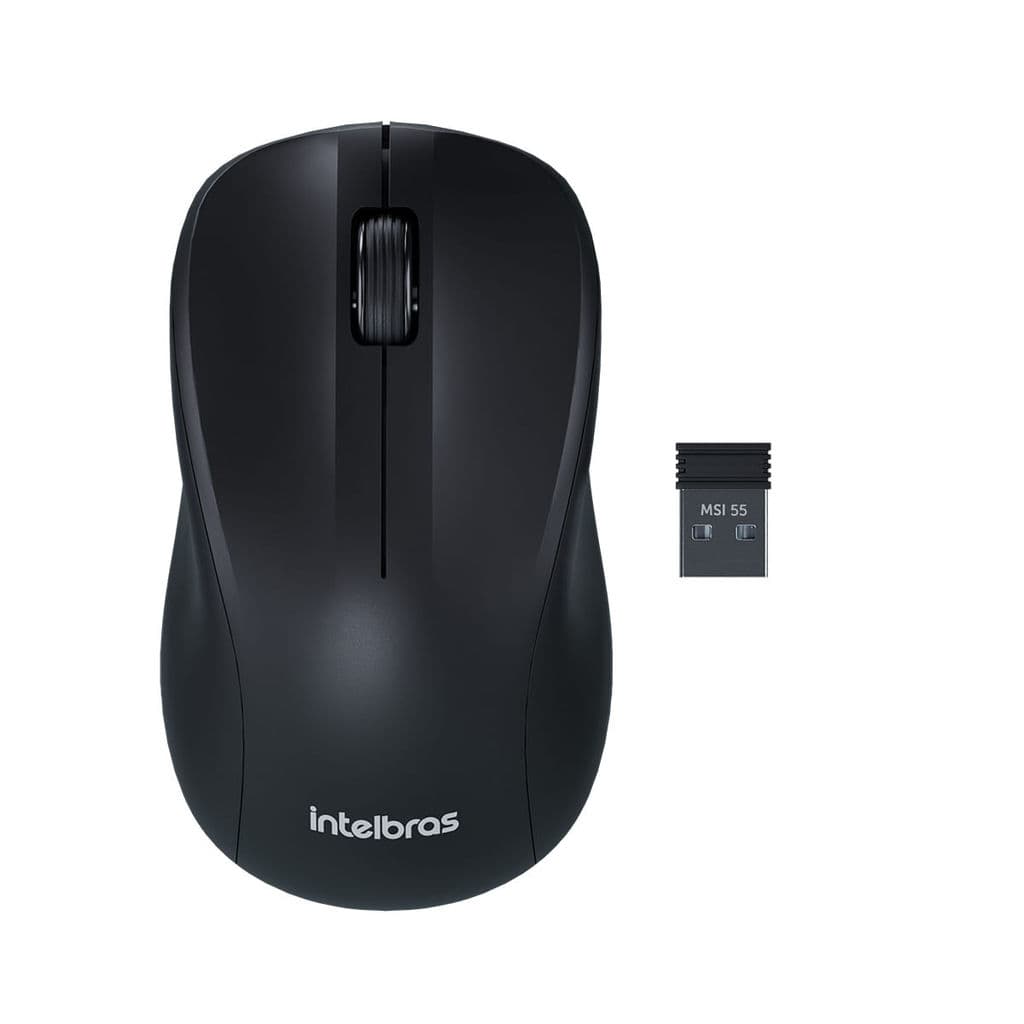 Mouse sem Fio com Click Silencioso MSI 55 Intelbras