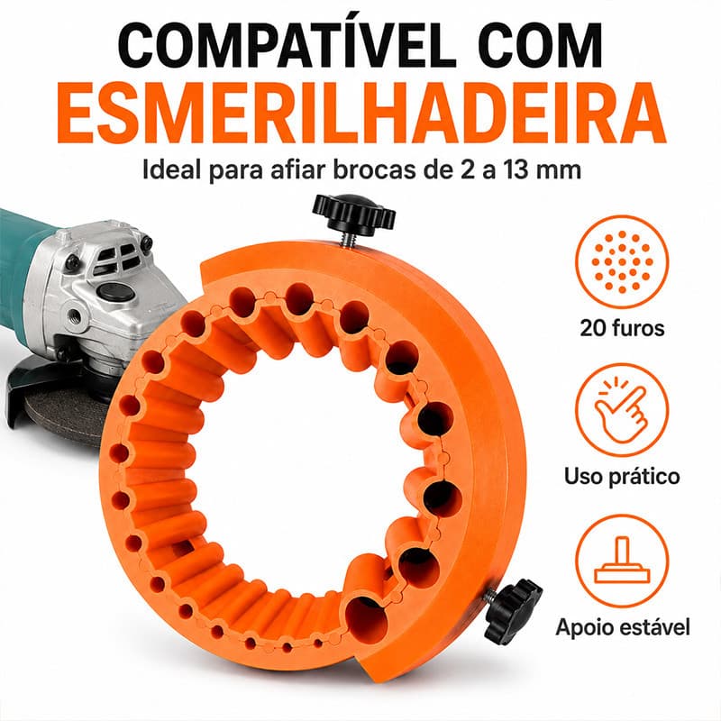 Afiador De Brocas Acessório De Moagem Gabarito Para Esmerilhadeira 115/125mm