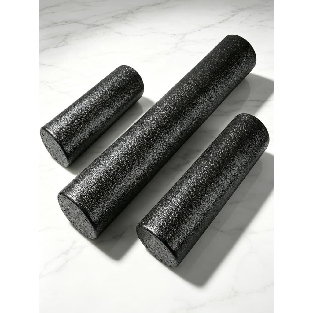Rolo de espuma sólida Fitness relaxamento muscular panturrilha fina ferramenta útil rolo Yoga coluna massageador preto r