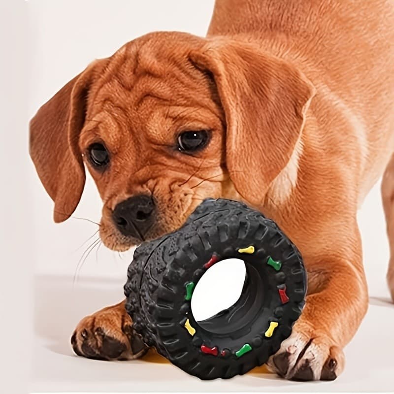 Brinquedos duráveis para dentes de cachorro, brinquedos interativos para mastigar pneus, Design elástico Anti-mordida e 