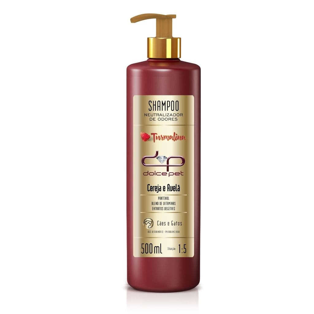 Shampoo Dolce Pet Neutralizador de Odores 500ml Cereja e Avelã para Cães e Gatos