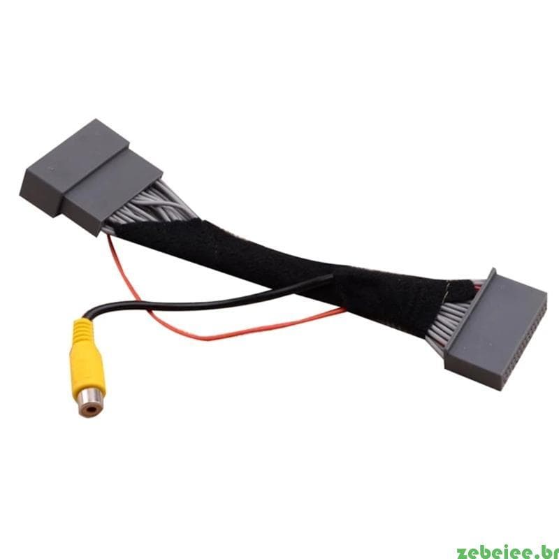 zebeiee Adaptador Câmera Visão Traseira Do Carro Chicote Fios Retrovisor Reversa Conector Vídeo Para EX