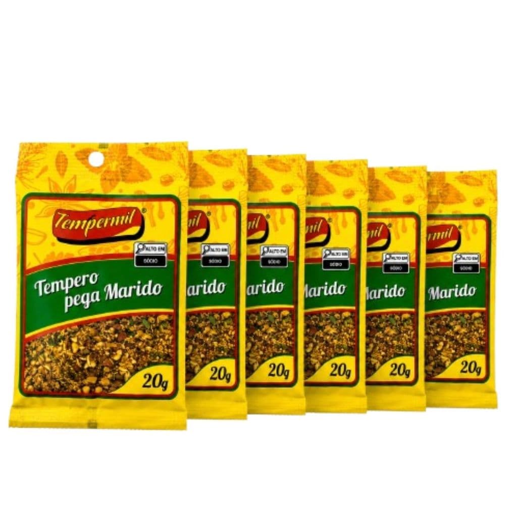Kit 6 Temperos Tempermil Pega Marido 20g com Ervas e Especiarias