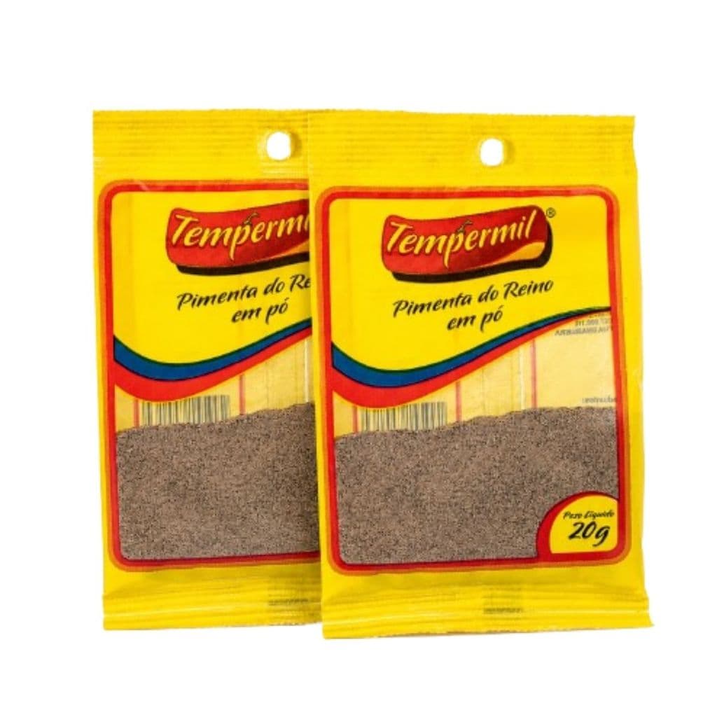 Kit 2 Temperos Pimenta do Reino em Pó Tempermil 20g para Carnes e Receitas