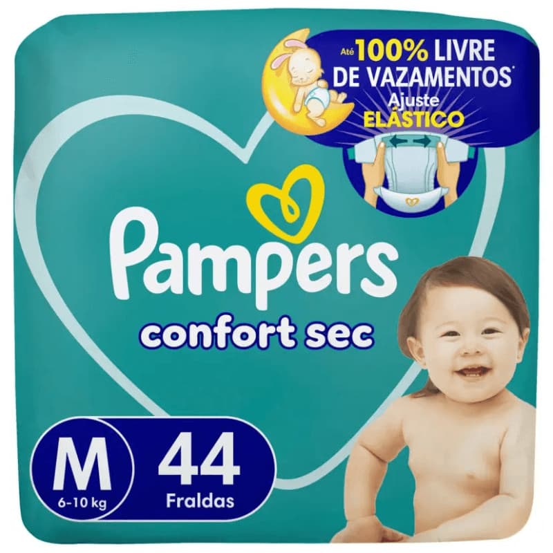 Fralda Pampers Confortsec Mega M 44 unidades
