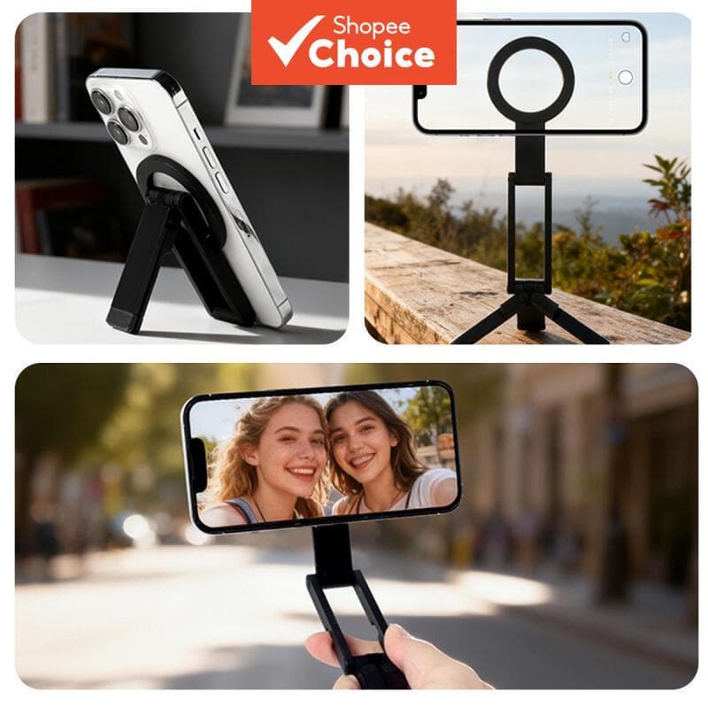 Suporte Magnético Dobrável Para Telefone Com Tripé Carro Portátil Ultrafino Fotografia E Transmissão Ao Vivo