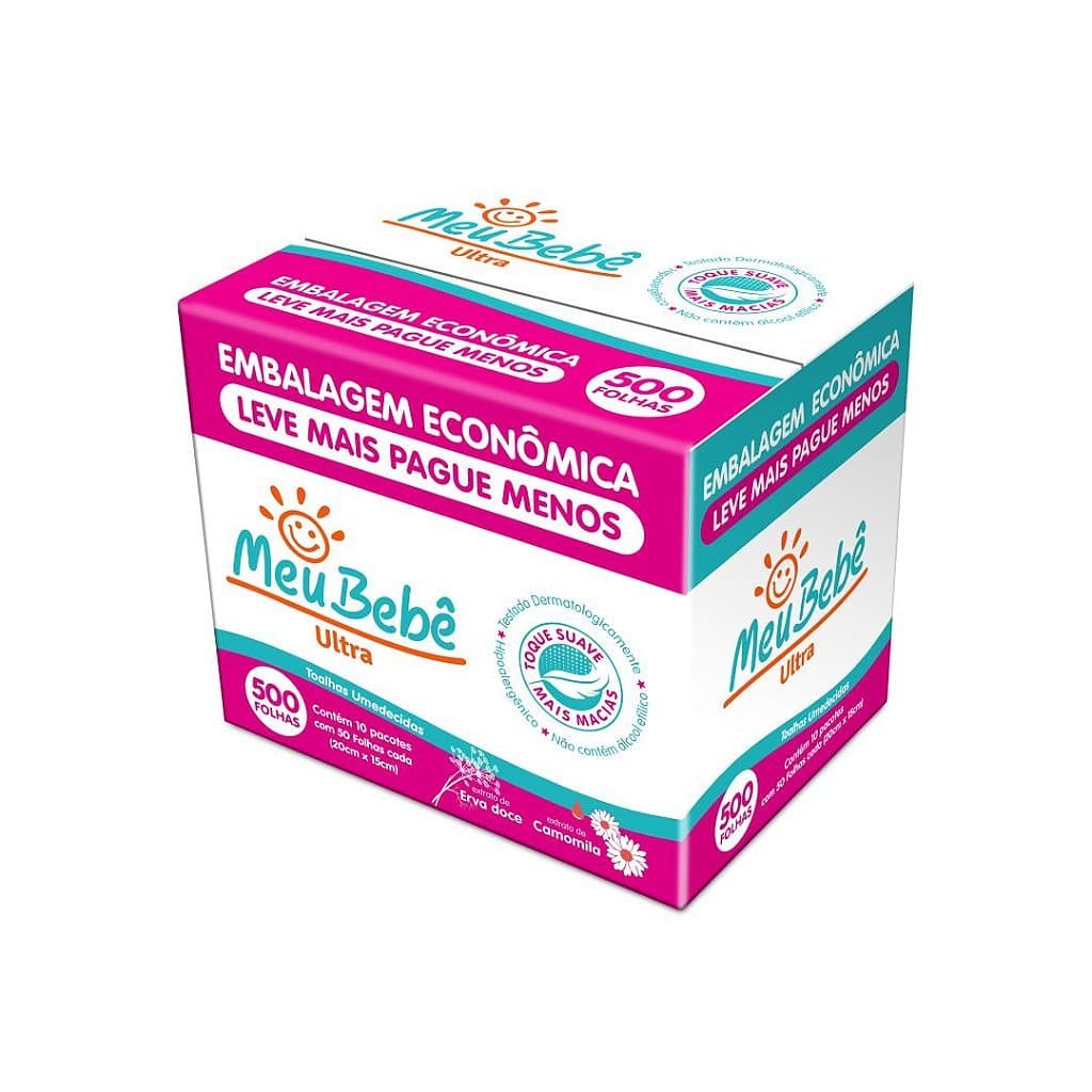 Toalhas Umedecidas Infantil Meu Bebê Ultra 500 unids-Caixa