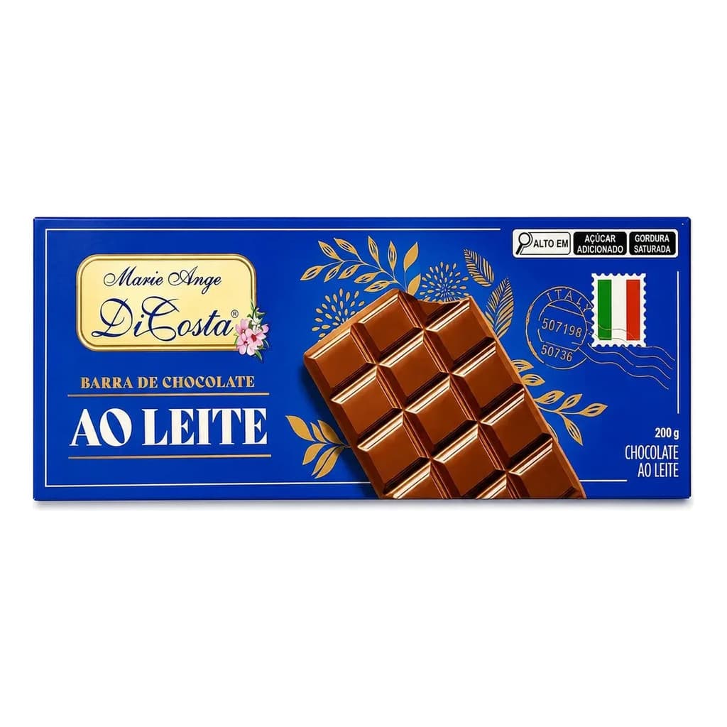 Barra De Chocolate Ao Leite Marie Ange 200g Importado Luxo