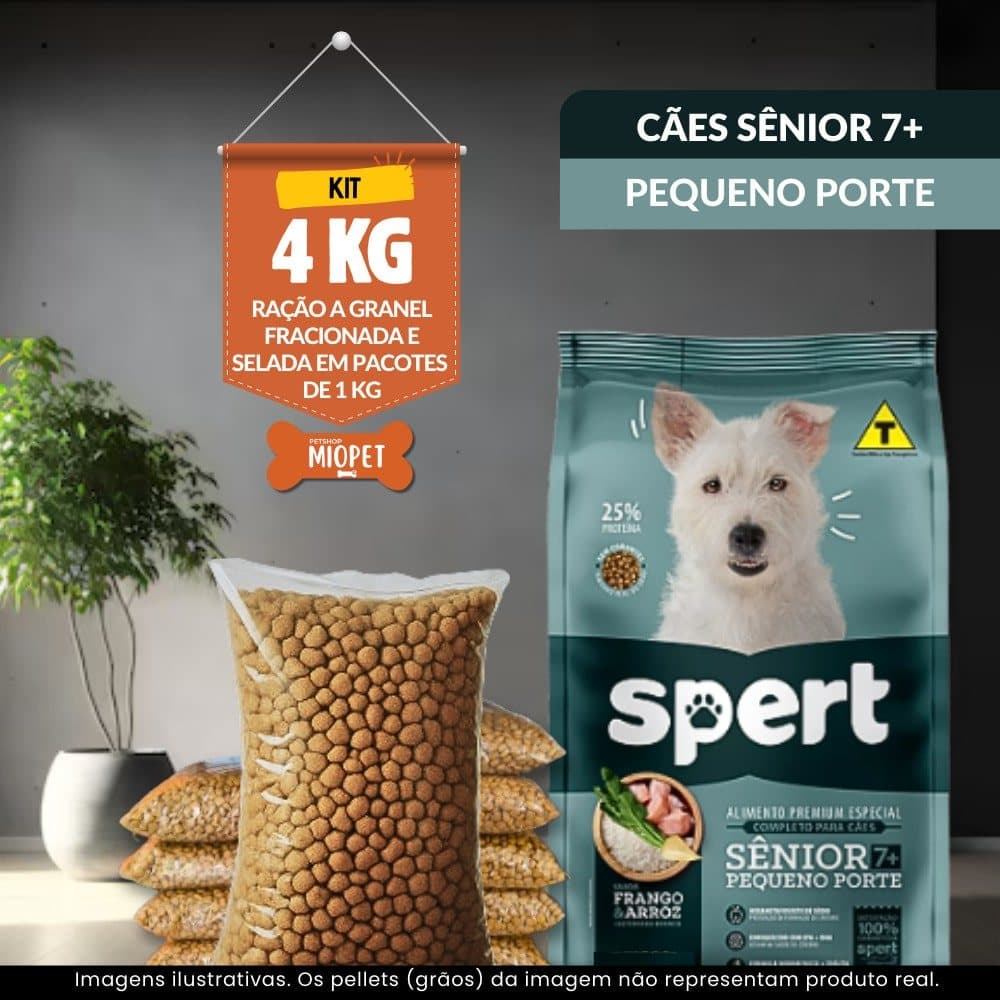 Ração Para Cachorro Spert Cães Senior Pequeno Porte a Granel – Frango Arroz | 25% Proteína | Embalagem Selada por Quilo