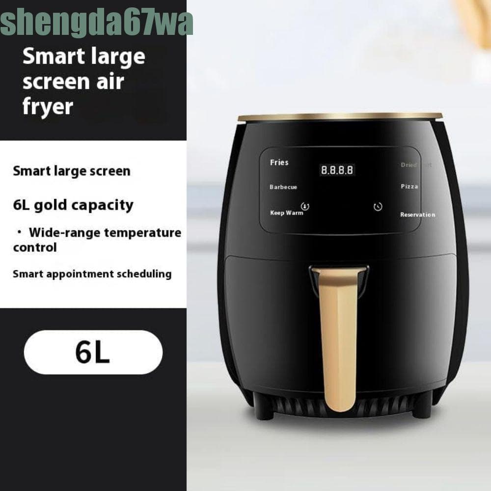 Fritadeira Elétrica SHENGDA , De Ar Multifuncional 6L Digital Antiaderente Com Temperatura Ajustável