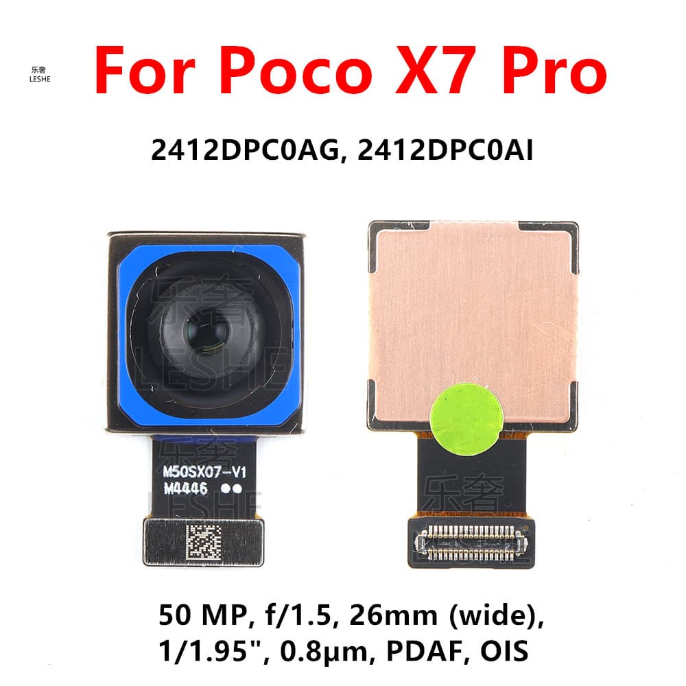 Câmera Traseira Larga 50MP Para Xiaomi Poco X7 Pro Grande Principal Vista Cabo Flexível Peças De Reparo Do Smartphone 24