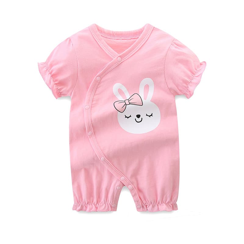 Macacão de bebê roupas de verão outubro-março menina bebê roupas de manga curta puro algodão fino recém-nascido bonito c