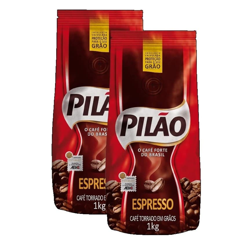 kit 2 Café Torrado em Grãos Espresso Pilão Pouch 1kg