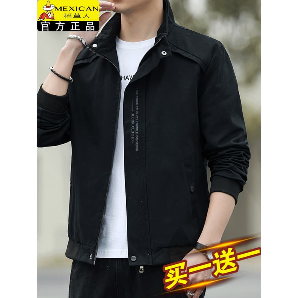 Espantalho novo estilo jaqueta masculina primavera outono jaqueta à prova de vento quente gola Workwear Casual masculino