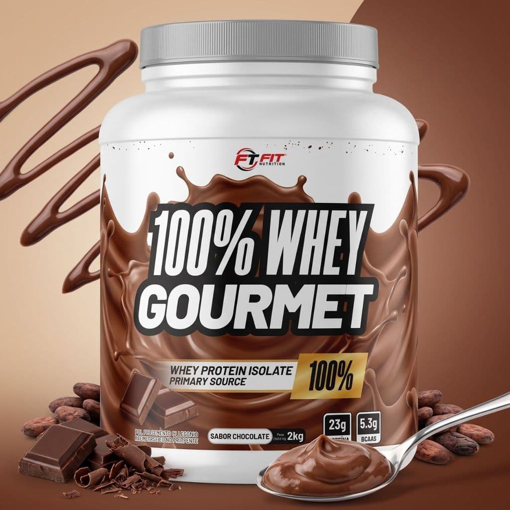 100% Whey Protein Gourmet Concentrado e Isolado 900g Pote - CHOCOLATE