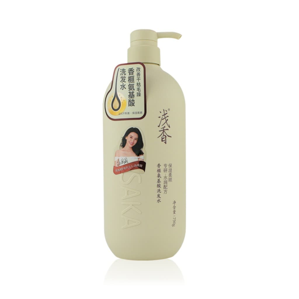 Shampoo de aminoácidos Torreya perfumado leve 750g hidratante macio loja física mesmo estilo shampoo fragrância