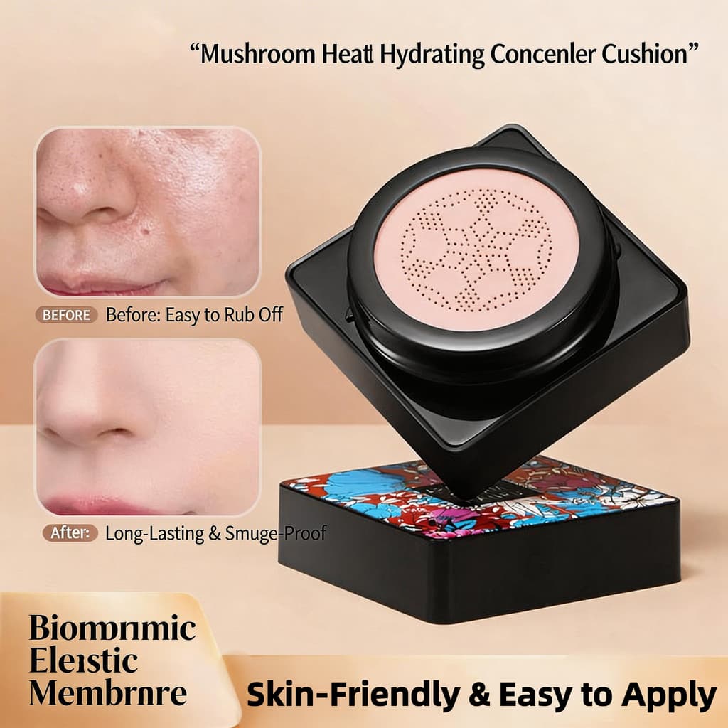 OCHEALBB creme hidratante base líquida hidratante creme base, corretivo de maquiagem Nude almofada de cabeça de cogumelo