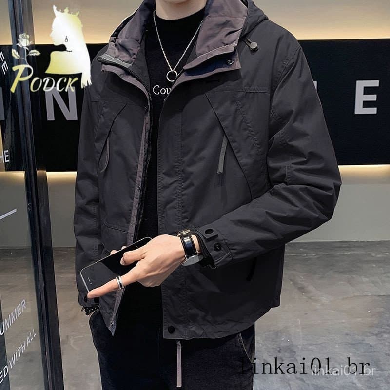 Primavera outono novo estilo jaqueta masculina com capuz jaqueta masculina roupas superiores casuais Workwear jaqueta ma
