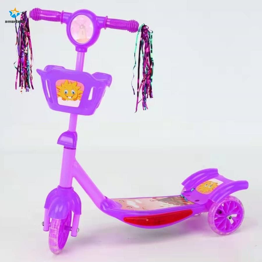Scooter Infantil Com Caixa Colorida-Carrinho De Brinquedo Deslizante Para Bebê Luz Musical Em Inglês