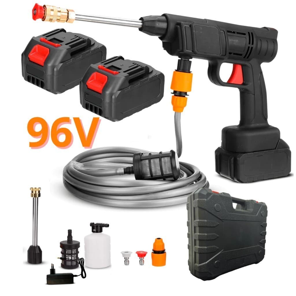 Lavadora de Alta Pressão Kit Completo com Maleta e Bateria Recarregável para Carros e Uso Doméstico