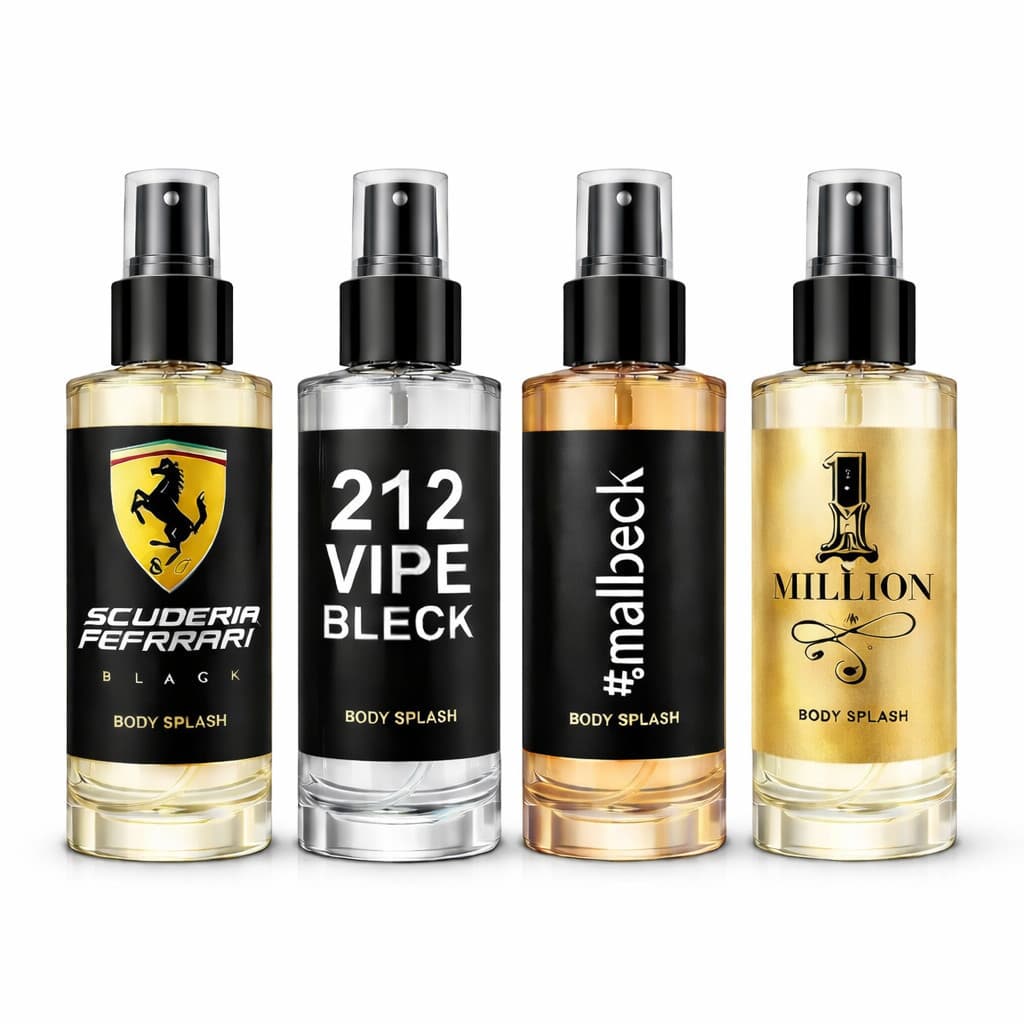 Kit Body Splash Masculino 1 2 3 ou 4 Unidades Inspirados em Perfumes Importados Elegância e Charme