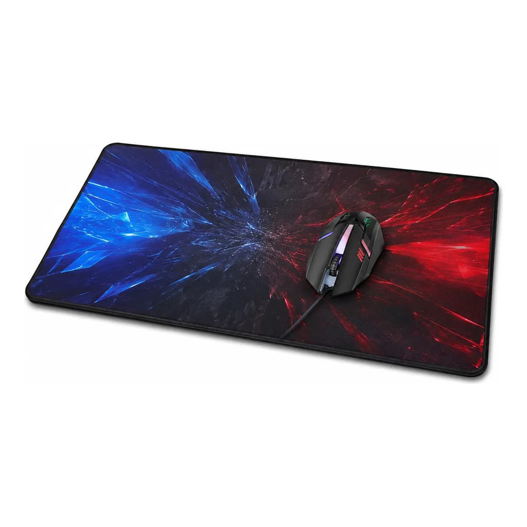 Kit Mouse Gamer Led com Mousepad Gamer Grande 75x35 Estampado Sortido para PC Notebook