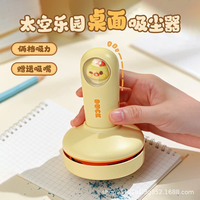 Aspirador de Pó de Mesa em Forma de Desenho Animado, Mini USB Recarregável, Portátil, para Uso Doméstico, Aspirador de P