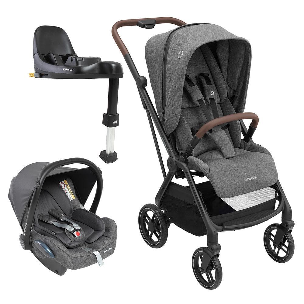 Carrinho com Bebê Conforto e Base TS Leona² Cabriofix Isofix Maxi Cosi Grey